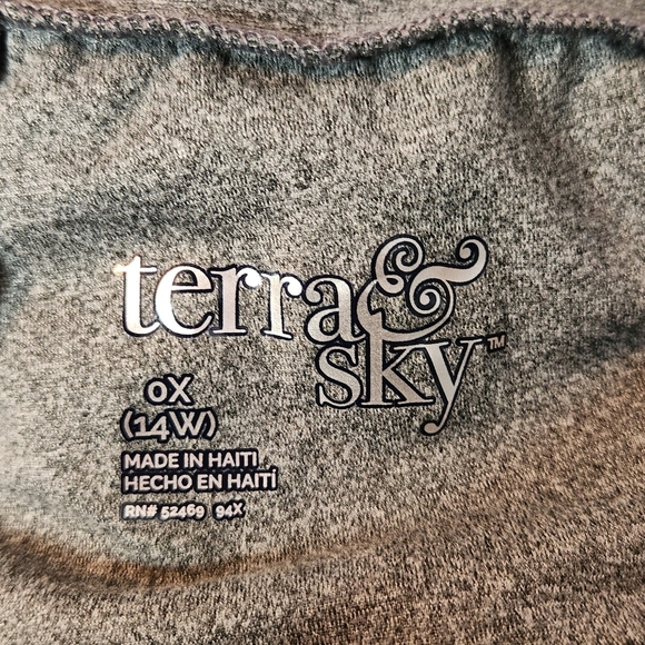 Terra&Sky Size OX(14W) Grey Leggings - Picture 3 of 4
